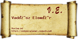 Vadász Elemér névjegykártya